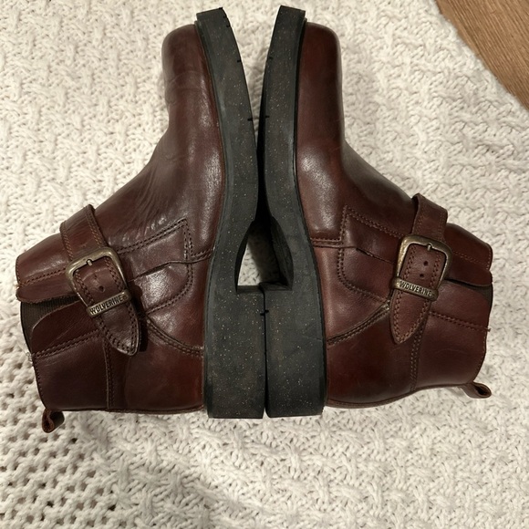 WOLVERINE ANCLE BOOTS MENS SIZE 8 CHOCOLATE COLOR STRAPPED EXC.COND main image 7